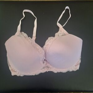 Natori 32DD Pink Feathers Plunge T-Shirt Bra 730023